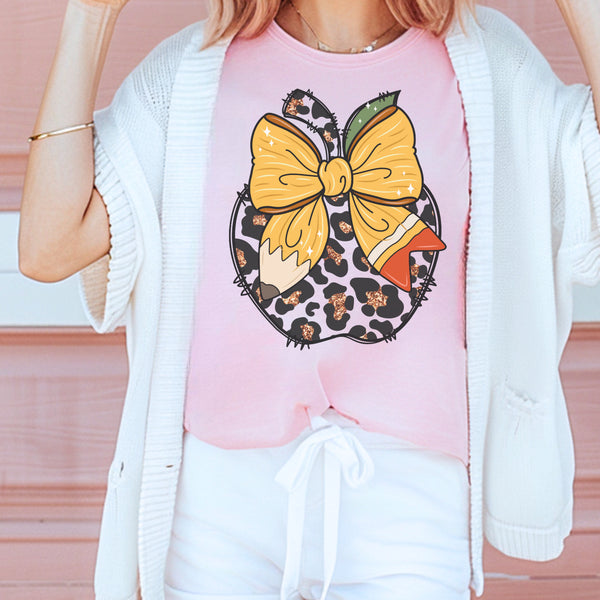 Leopard apple Teacher tee