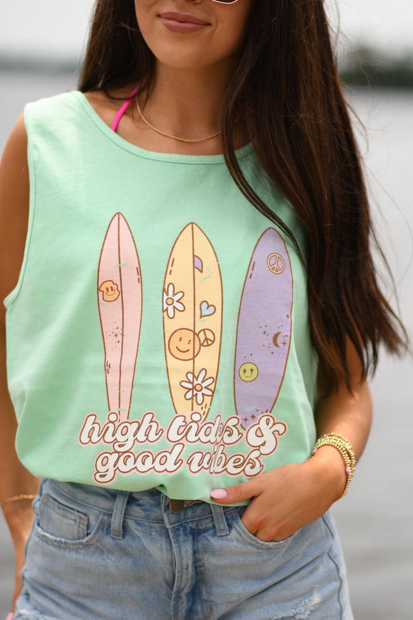 High tides & Good vibes tank