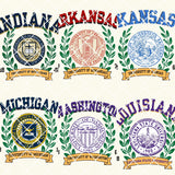 Vintage Gameday Crest sweatshirts or tees