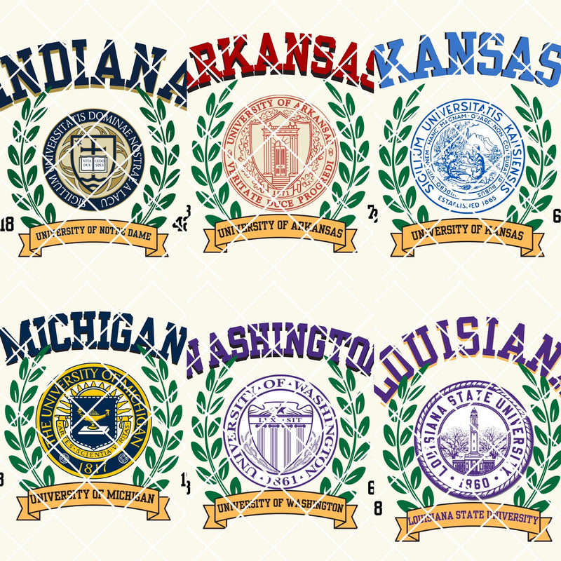 Vintage Gameday Crest sweatshirts or tees