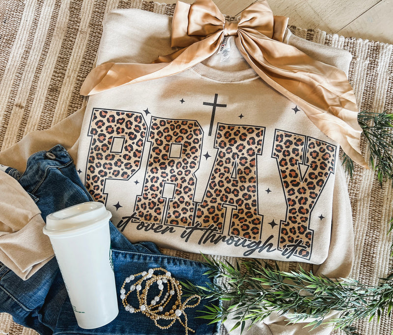 Pray - Leopard sweatshirt or tee