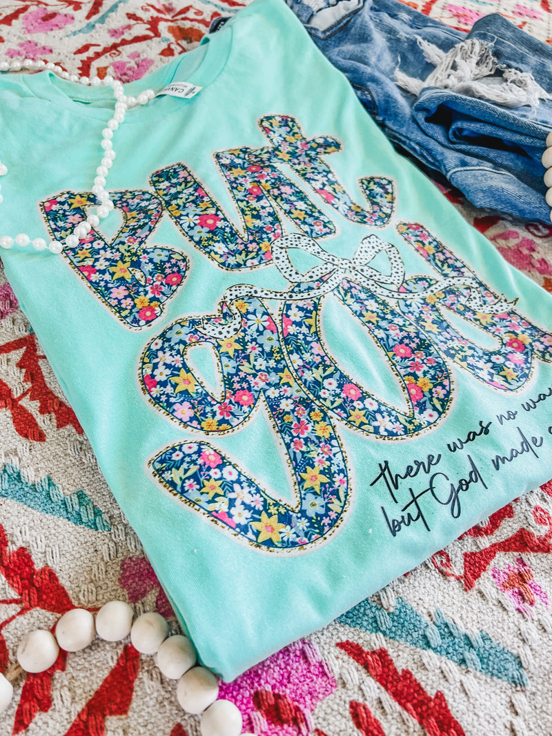 But God Mint floral tee