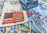 Land of the free because of the brave tee