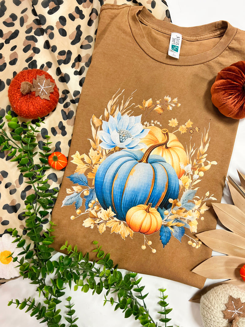 Pretty blue pumpkin tee