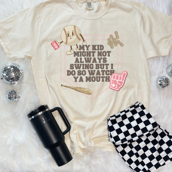 My kid might not swing but I do tee