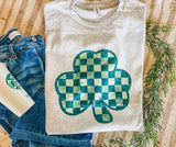 Checked clover ash tee