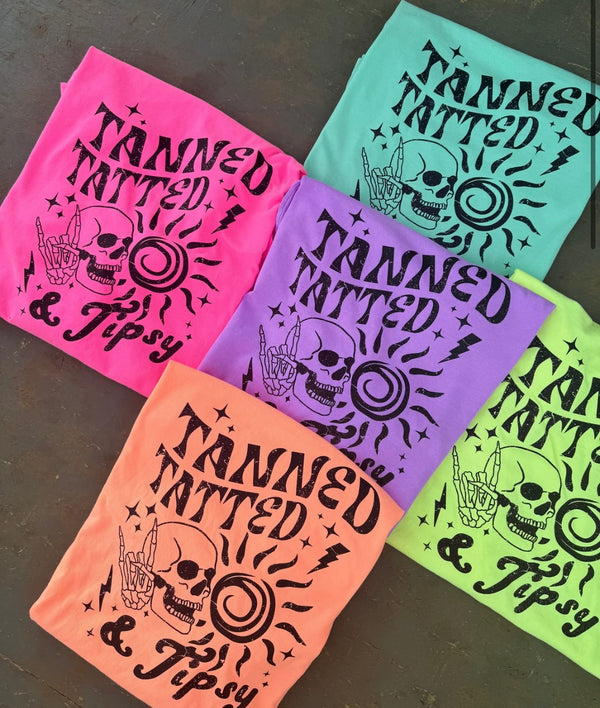 Tanned, tatted and tipsy tees