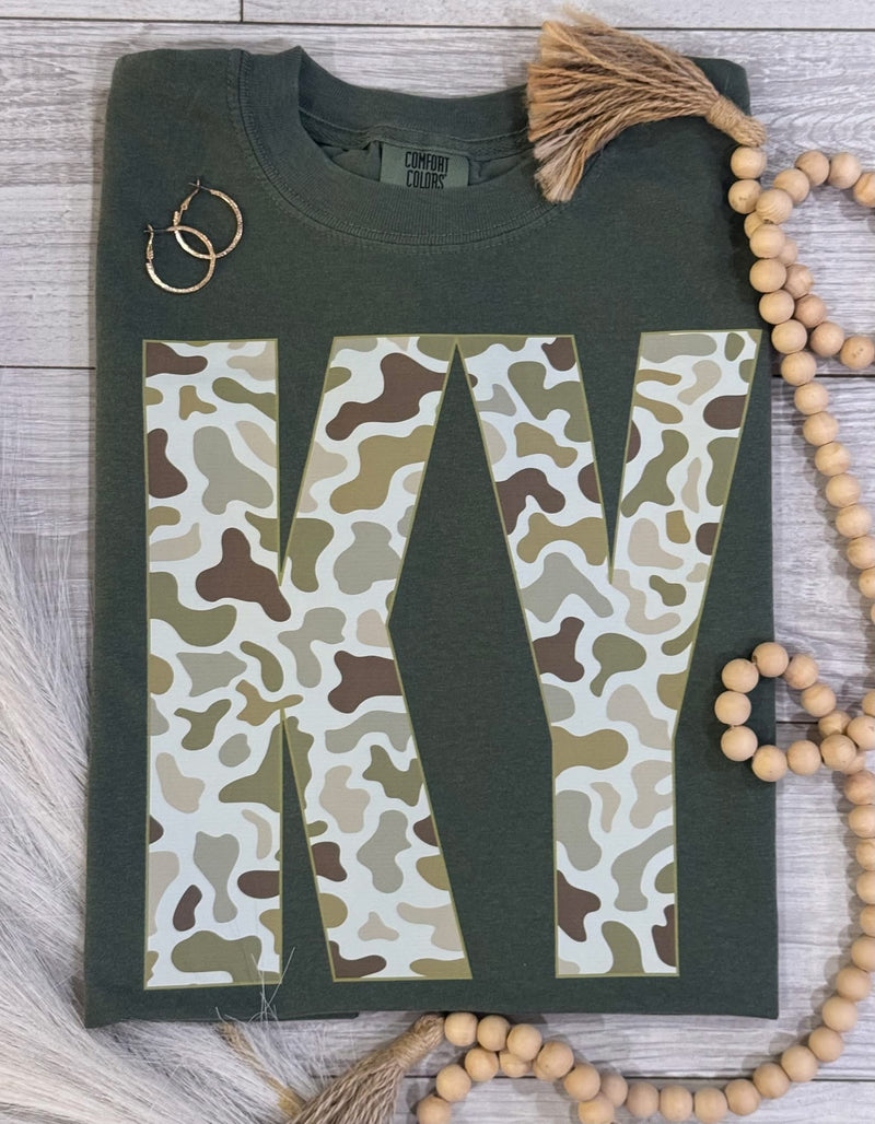 Camo state - comfort colors tee
