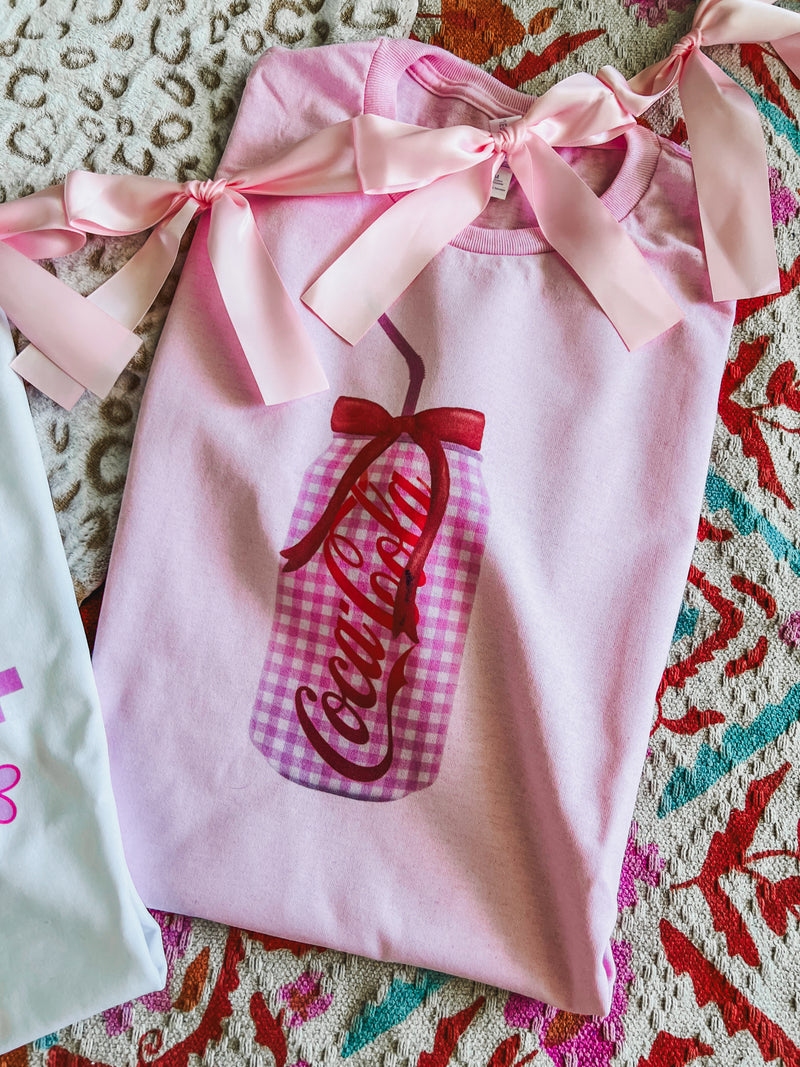 Preppy checked drink Tee (3 options)