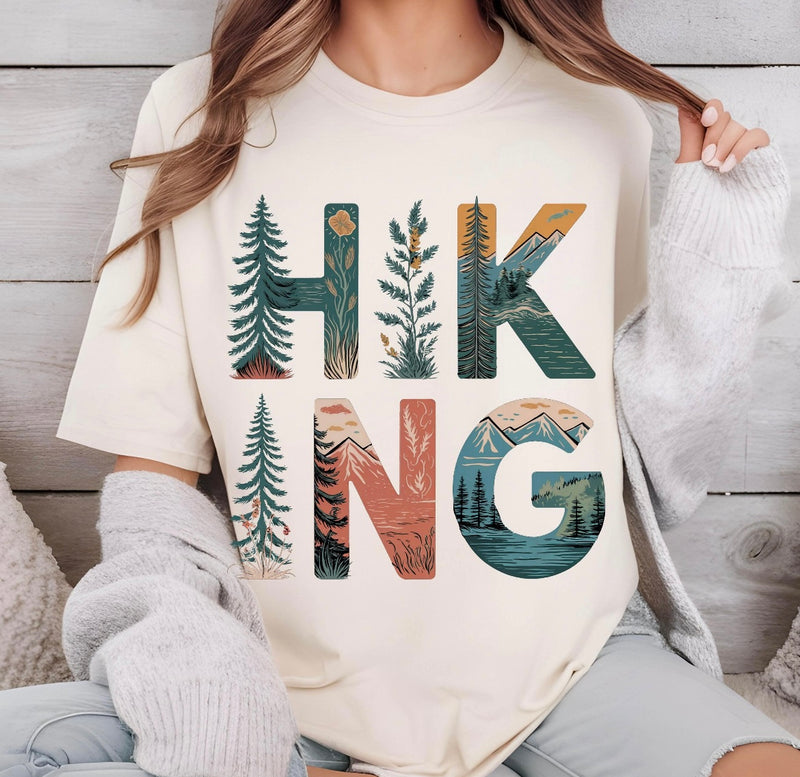 Hiking cool letters tee