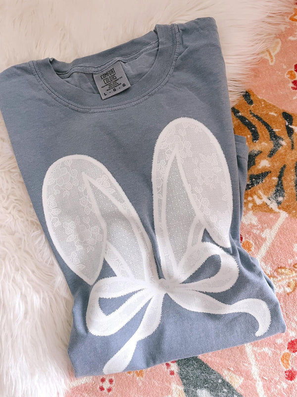 Lace bunny ears tee
