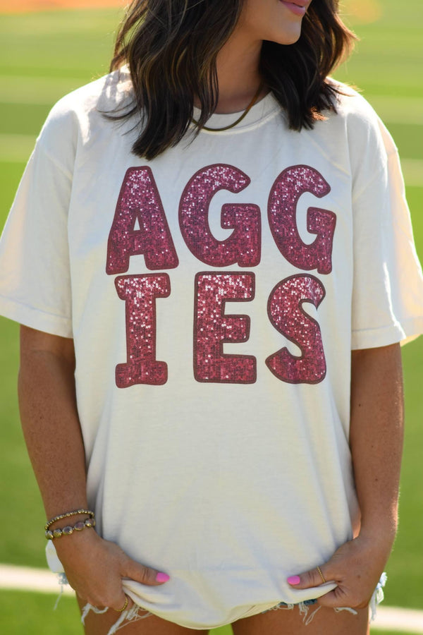 Faux bling Aggies tee
