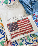 Land of the free because of the brave tee