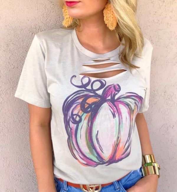 Watercolor Pumpkin tee