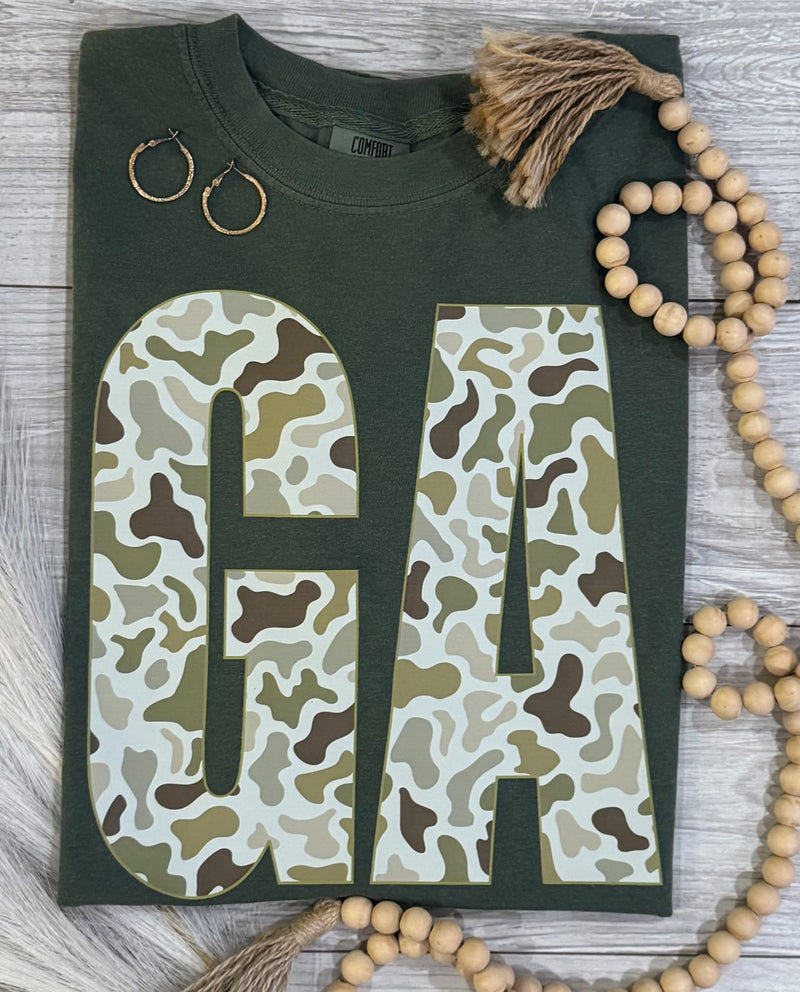 Camo state - comfort colors tee