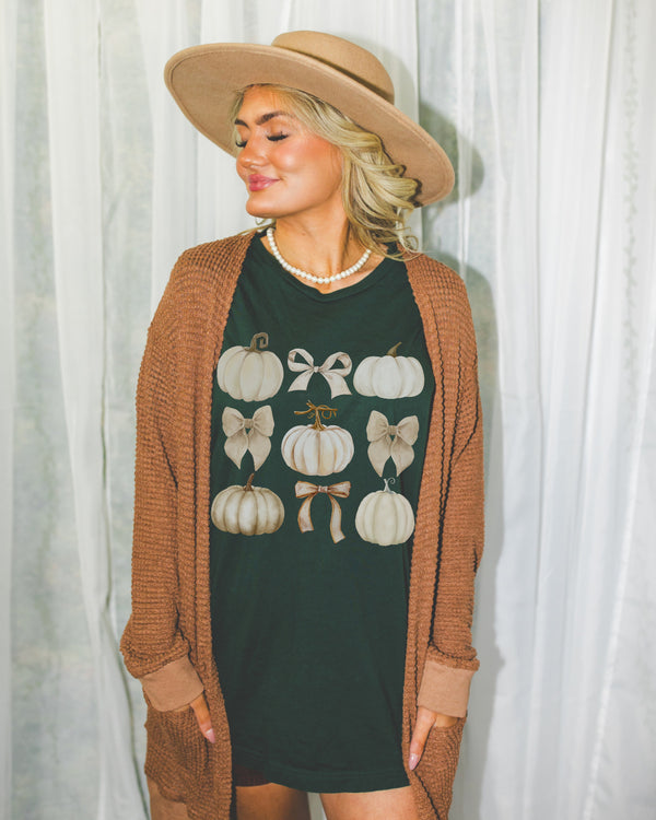 Cream coquettes pumpkins and bows tee