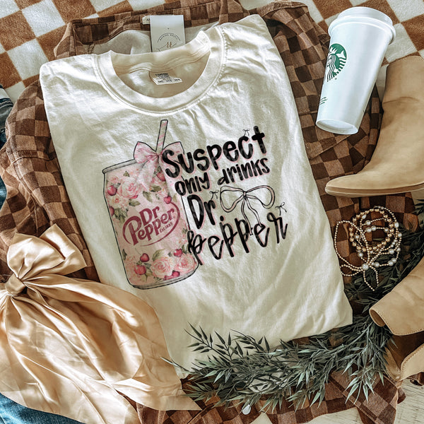 Suspect only drinks …. (Dr. Pepper or Diet Coke) design