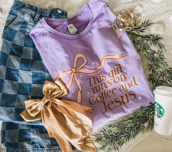This girl runs on Coffee and Jesus tee