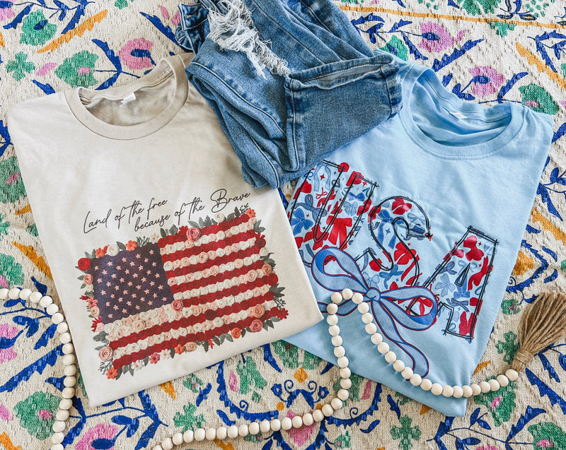USA bows tee