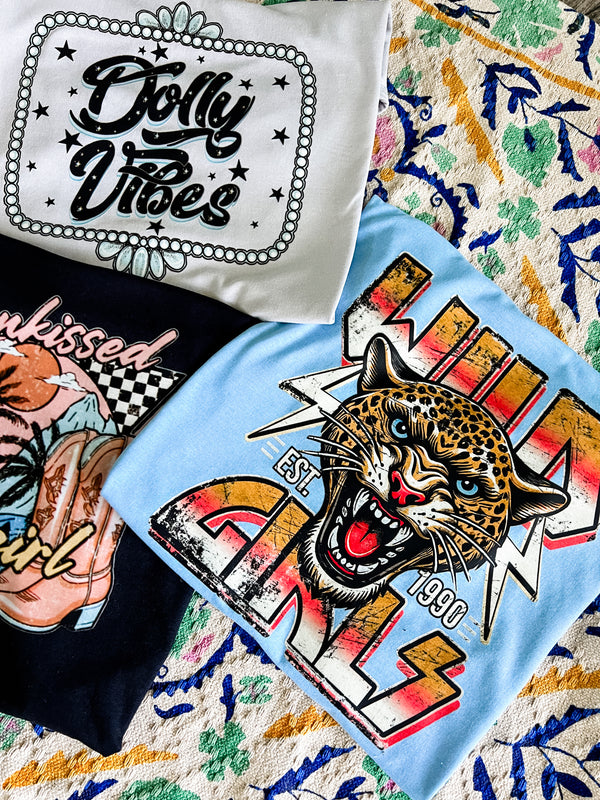 Wild girls blue tee
