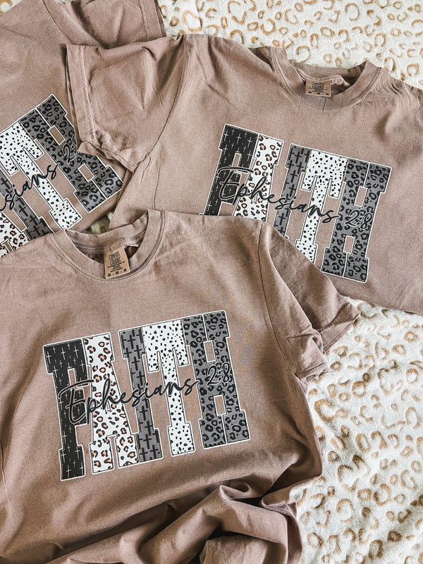 Faith espresso comfort colors tee