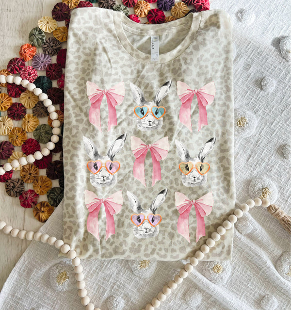 Stacked Bow & Bunny tee