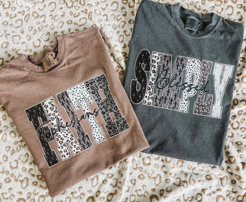 Simply blessed comfort colors pepper tee