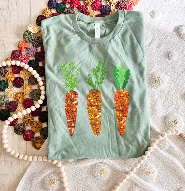 Faux glitter carrots tee