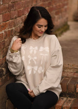 Pretty white bows sweatshirt