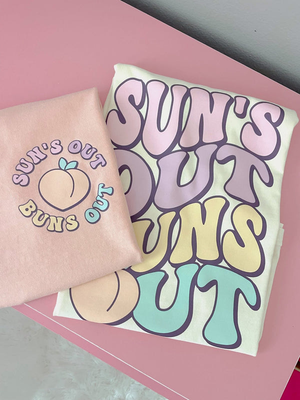 Suns out buns out front/back tee