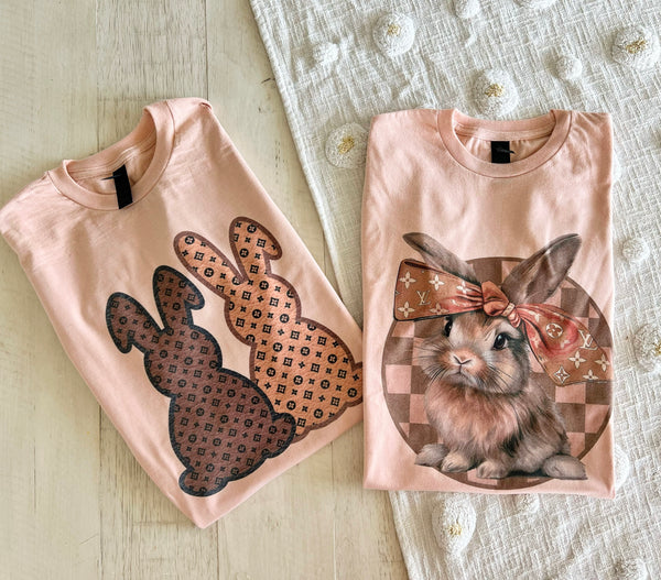 Boujee bow/ Double bunny tee