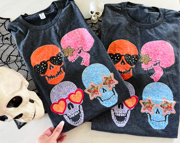 Faux bling skulls 💀 tee