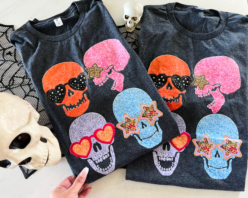 Faux bling skulls 💀 tee