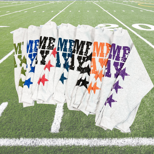 GAME DAY star sleeve Ash sweatshirts