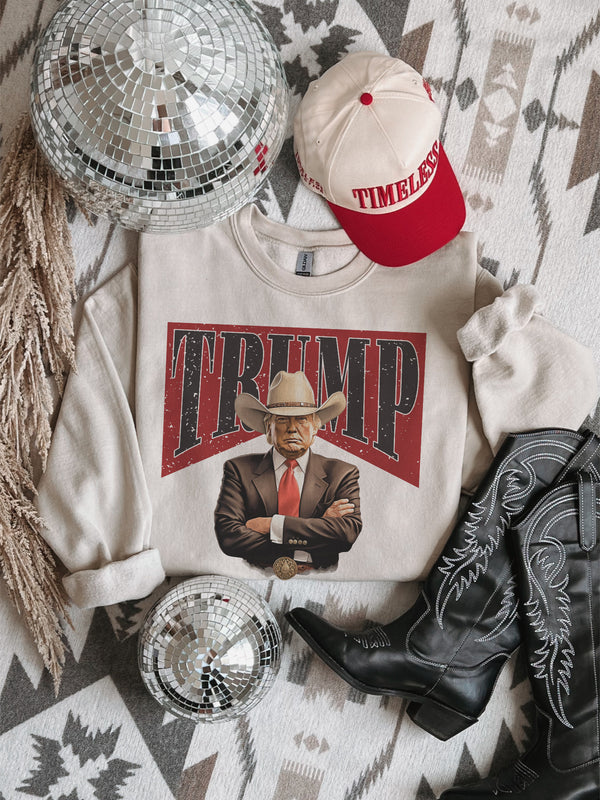 Trump cowboy sweatshirt or tee