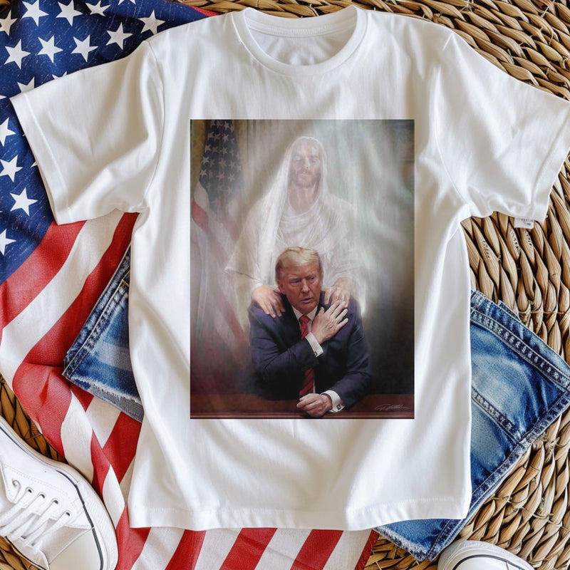 Jesus protecting Donald Trump tee