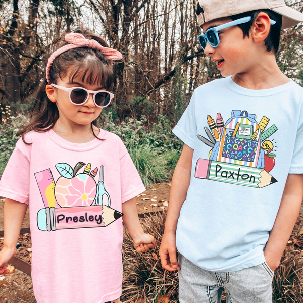 Custom boys/girls back to school name tee