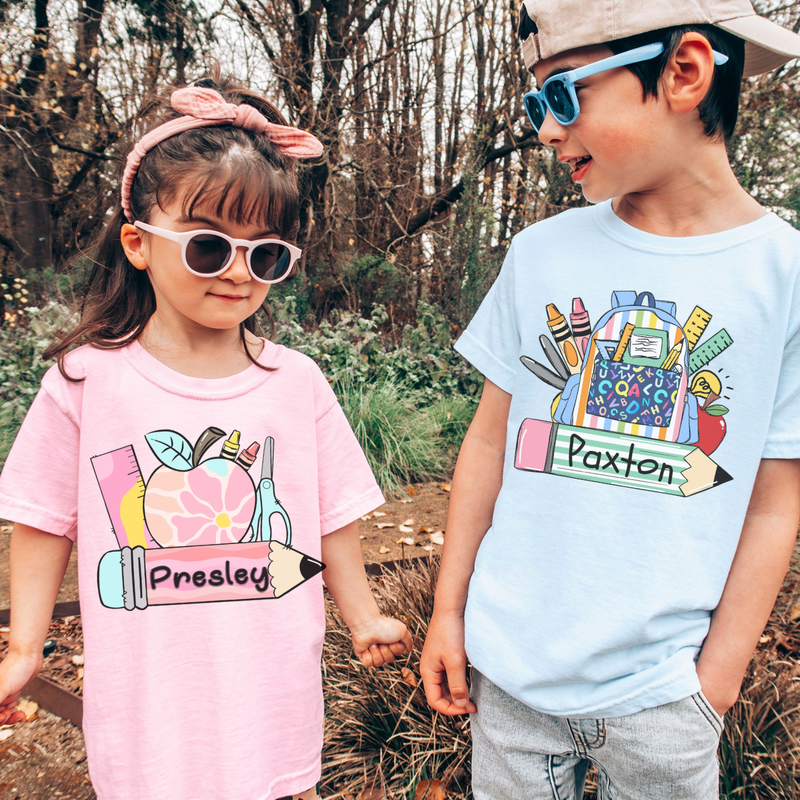 Custom boys/girls back to school name tee
