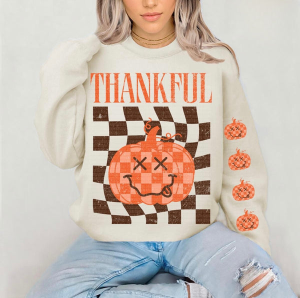 Retro Thankful Cream sweatshirt