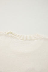 Apricot Halloween Boo Drop Shoulder Knit Sweater