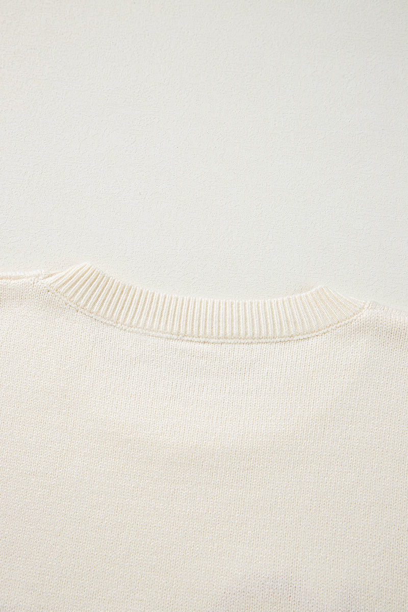 Apricot Halloween Boo Drop Shoulder Knit Sweater
