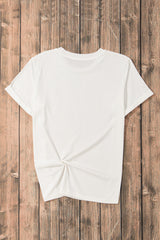 Orchid Petal Casual Plain Crew Neck Tee