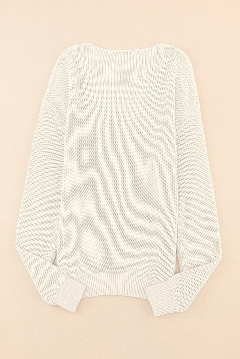 V-Neck Drop Shoulder Sweater