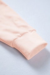 Light Pink Oversize Blessed Embroidered Mock Neck Sweatshirt