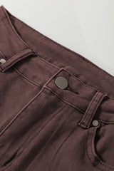 Red Dahlia Solid Color Loose Straight High Waist Jeans