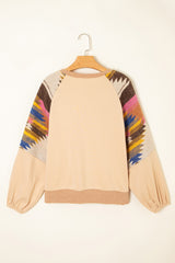 Light French Beige Sequined Rodeo Graphic Fashion Sweatshirt