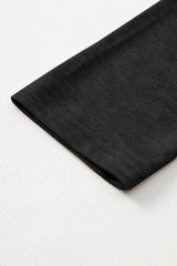 Grass Green Solid Color V Neck Long Sleeve Stretchy Top