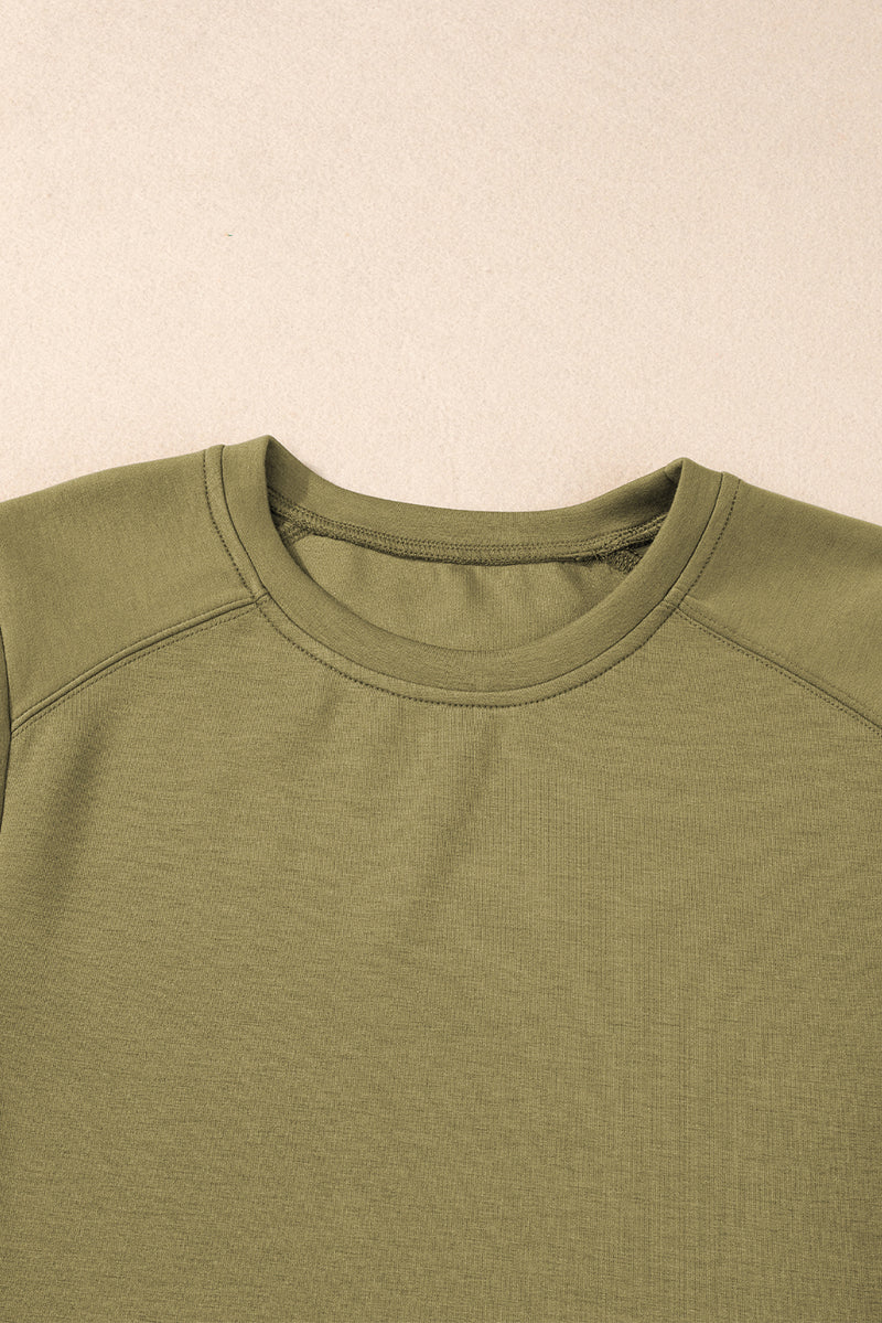 Black Casual Rivet Round Neck T Shirt