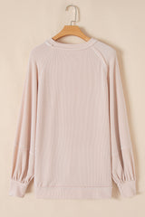 Jet Stream Corded Lantern Sleeve Pullover and Ruffle Mini Skirt Set