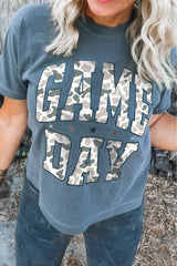 Stone Blue Camo GAME DAY Graphic T Shirt